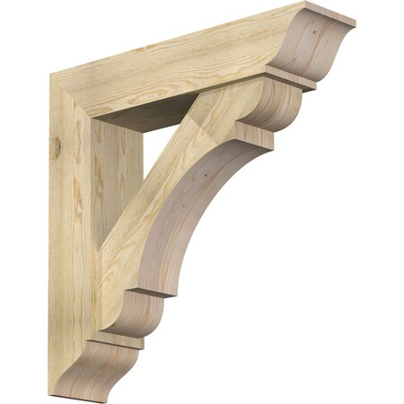Ekena Millwork Olympic Traditional Rough Sawn Bracket w/ Offset Brace, Douglas Fir, 8"W x 34"D x 34"H BKT0806X34X34OLY01RDF
